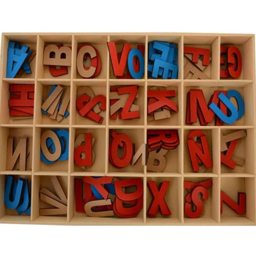 Moveable Capital Alphabet Set | Wooden Uppercase ABC Montessori Learning Toy for Kids