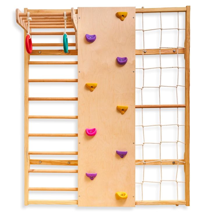 4-in-1 Modular Wooden Indoor Jungle Gym & Swedish Wall Station