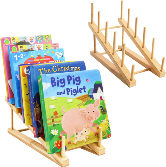 2 PCS Bookshelf For Kids Room, Toddler Bookshelf, Mini Bookshelf, Desktop Shelf,Wooden Kids Book Shelf Organize Storage Rack For Living Room, Bedroom