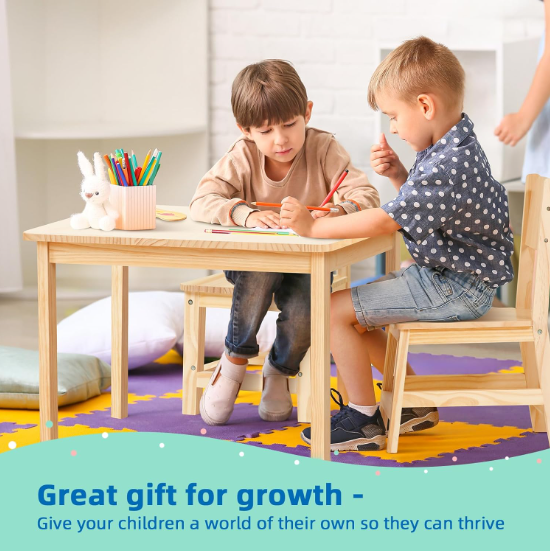 Toddler Table and Chair Set, Stable and Sturdy, Easy to Clean Material, Kids Table and Chairs for Livingroom
