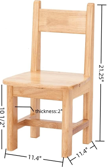 Rubber Wood Chair for Kids Home Furniture