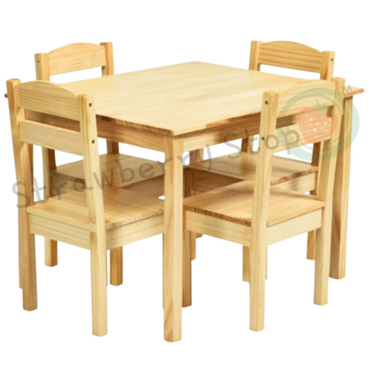 Rubber Wood Table With 4 Chair