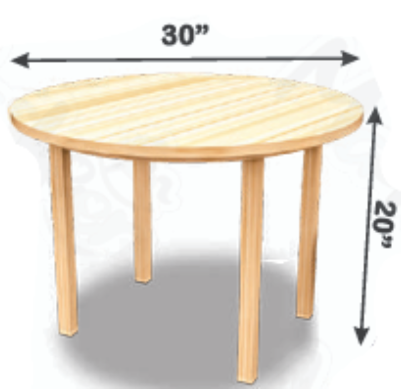 Round Table with 2 Chair in Rubber Wood