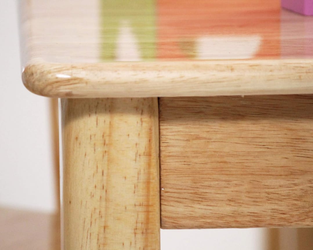 Single Seater Solidwood Kids Study Table With Lift Up Top Storage (Natural)