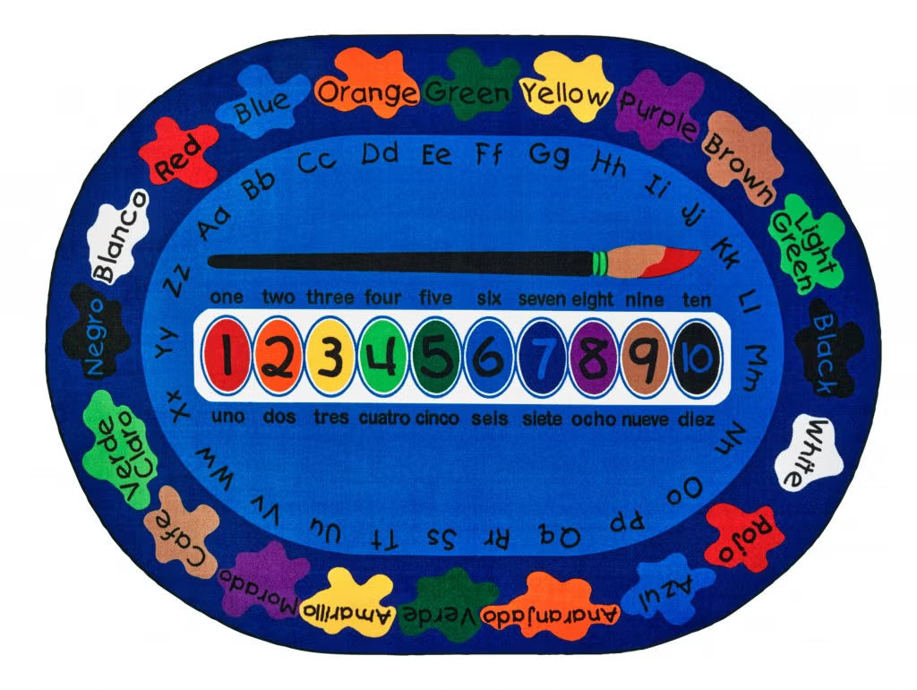 Oval Educational ABC & 123 Learning Area Rug for Kids
