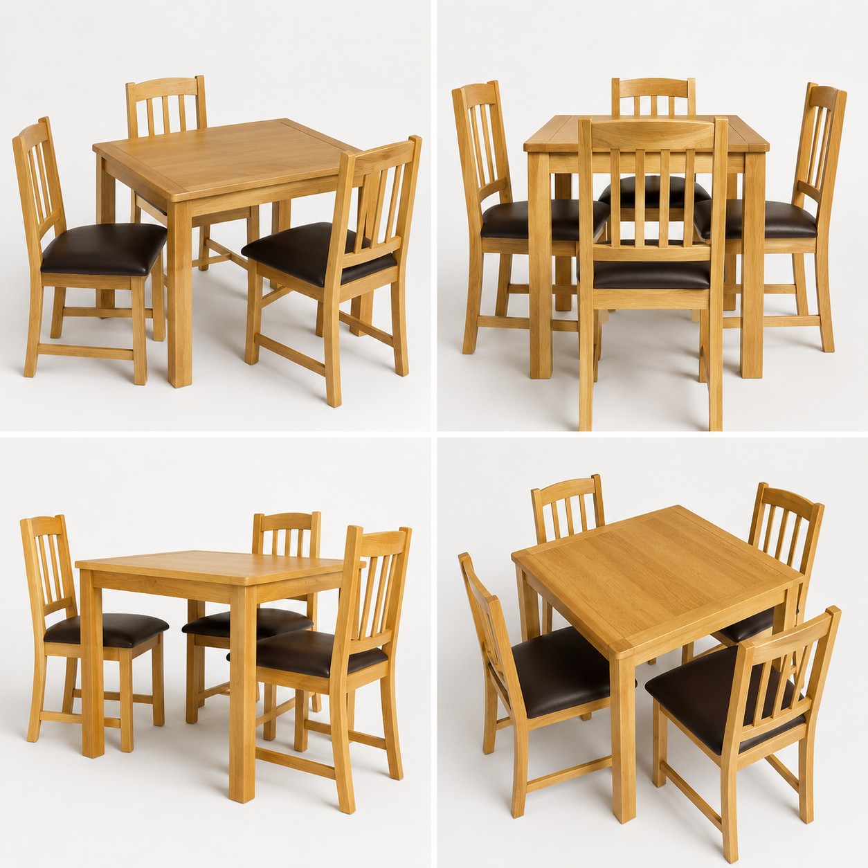 Premium 4 Seater Solid Wooden Dining Table Set with Cushioned Chairs