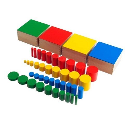 Knobless Cylinders Montessori Material | Visual Discrimination & Sensory Learning Toy for Kids