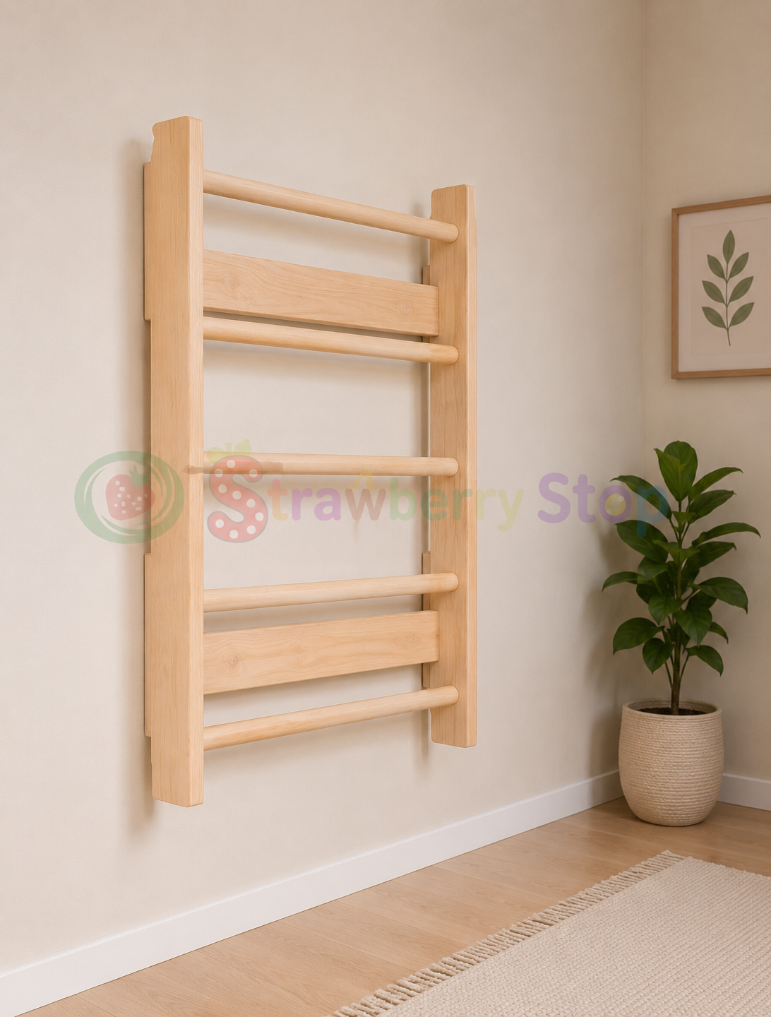 Multifunction Wooden Wall Ladder