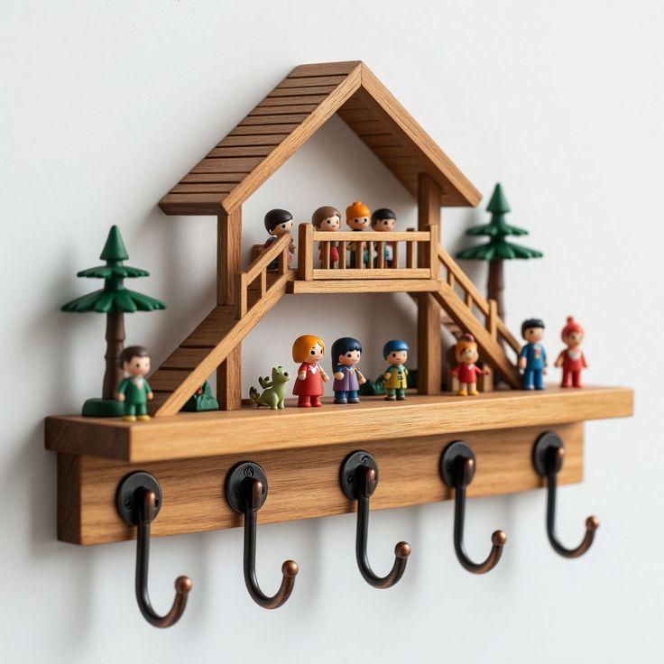 Wooden Key Chain Stand for Home & Office