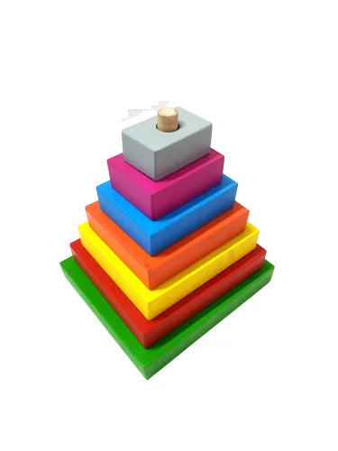 Rainbow Wooden Stacking Toy | Montessori Learning Toy for Toddlers