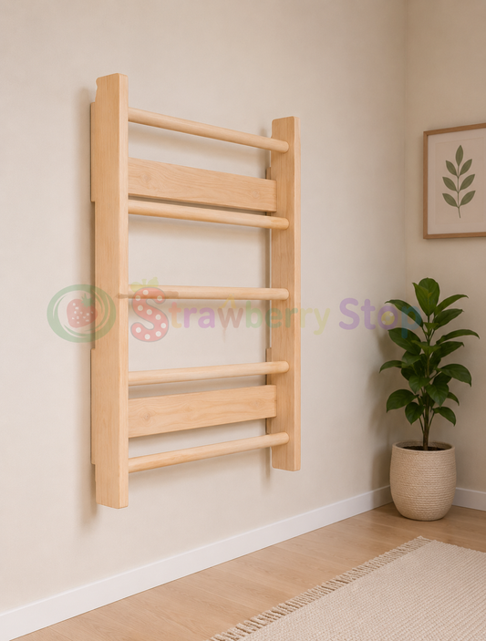 Wall Bars, Pull-Up Bar, Kids Climbing Frame & Foldable Wall Desk