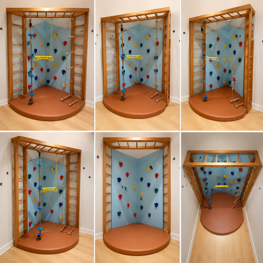 5-in-1 Deluxe Indoor Corner Gym & Climbing Station