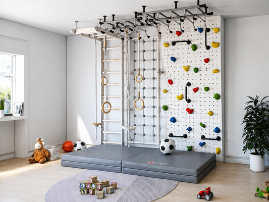 3-in-1 Foldable Wooden Pikler Climber & Reversible Ramp Set