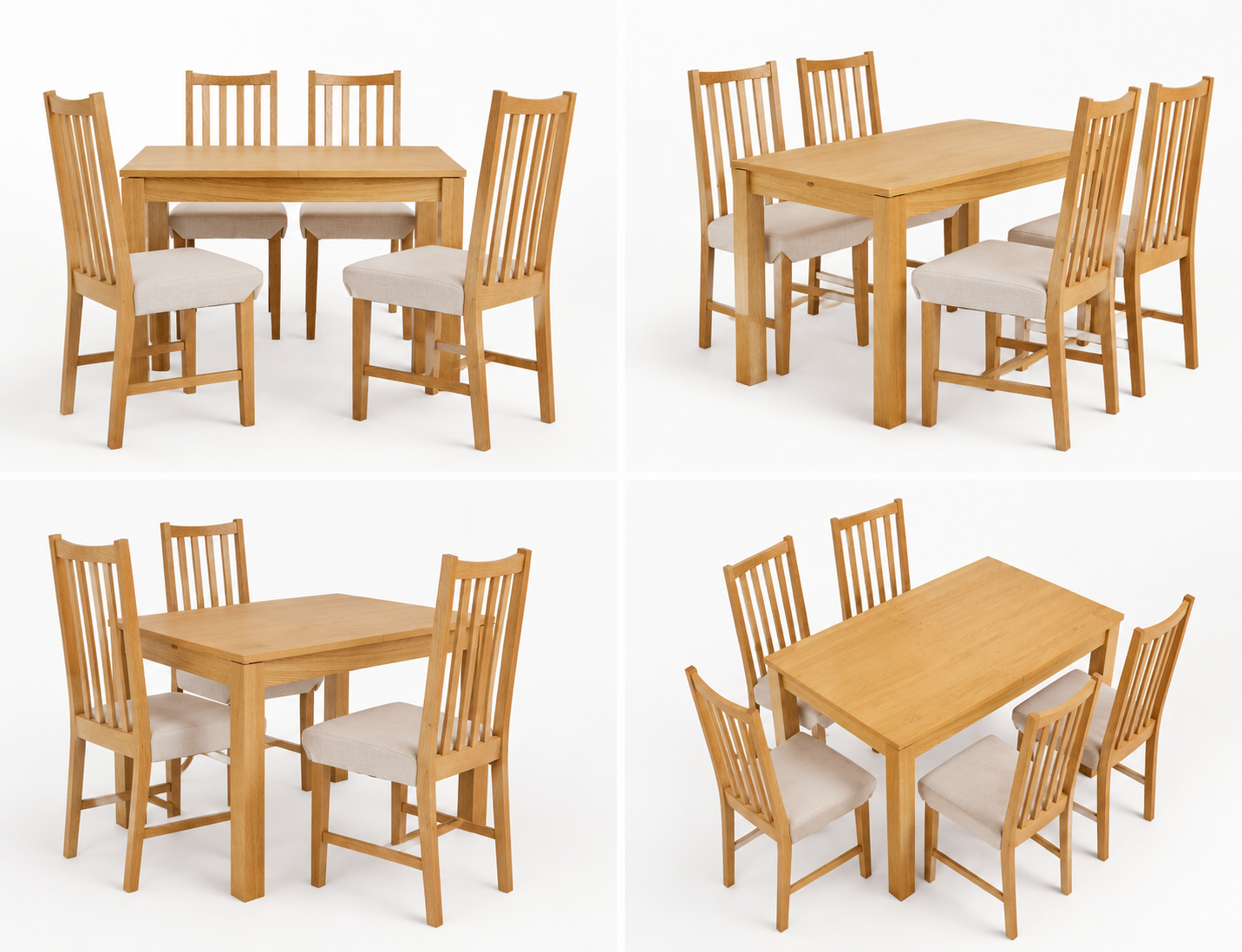Luxury Wooden Dining Table Set for 4