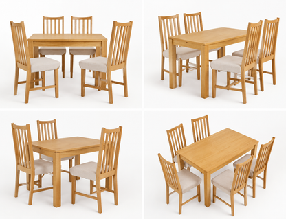 Luxury Wooden Dining Table Set for 4