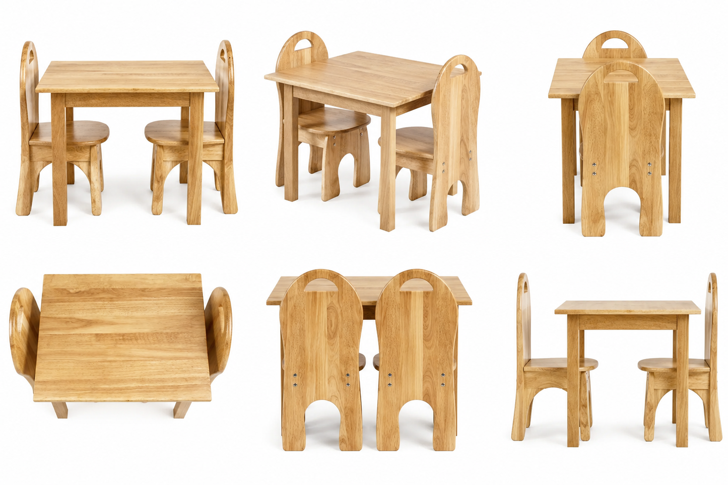 Rubberwood 2 Seater Kids Table & Chair Set
