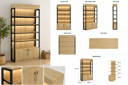 3-Tier Multi-Compartment Wooden Toy Shelf & Montessori Storage Rack
