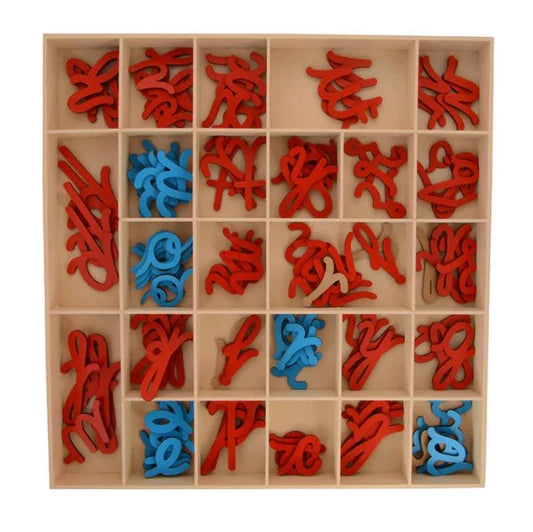 Moveable Cursive Alphabet Letters | Montessori Wooden Cursive Writing Learning Toy for Kids