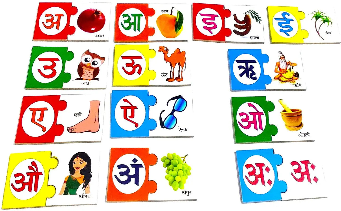 Hindi Swar Domino Game | Montessori Hindi Vowels Learning Toy for Kids