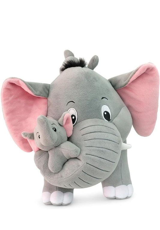 Elephant Mother and Baby Plush Set