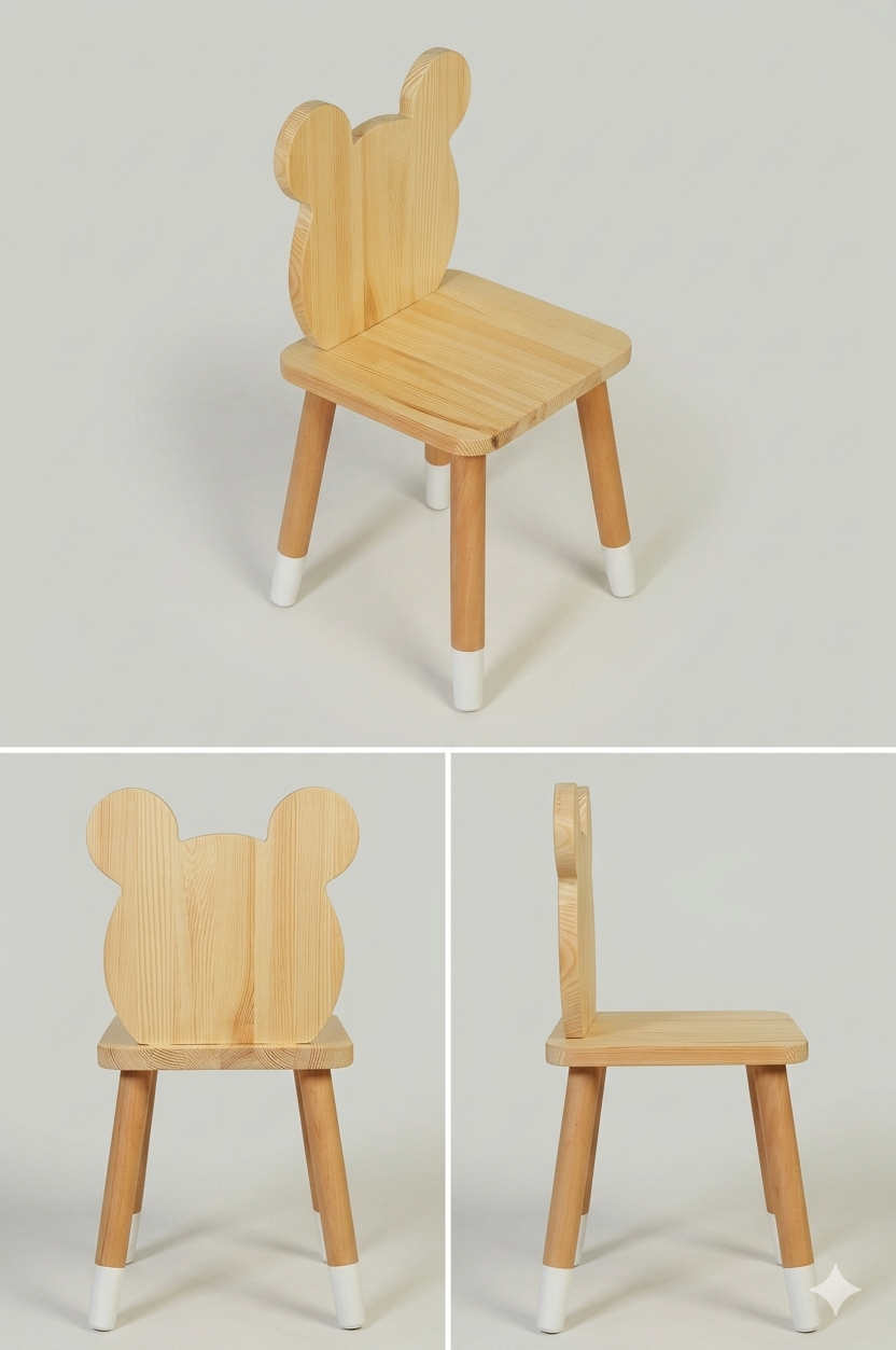 Solid Rubberwood Kids Study & Playroom Chair