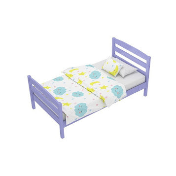 The Lavender Dream: Classic Pastel Purple Slat Bed for Kids