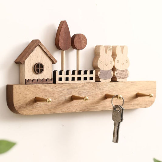 SMART  Wooden Decorative Key Holder for Wall |KEY CH CHAIN