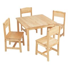 Rectangle Rubberwood 4 Seater Dining Table Set