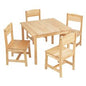 Rectangle Rubberwood 4 Seater Dining Table Set