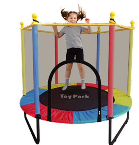 55 INCH RAINBOW JUNIOR TRAMPOLINE (BROWN BOX)   DIAMETER  HEIGHT  WT.CAPACITY  140 cm (55˝)  120 cm  80 kg