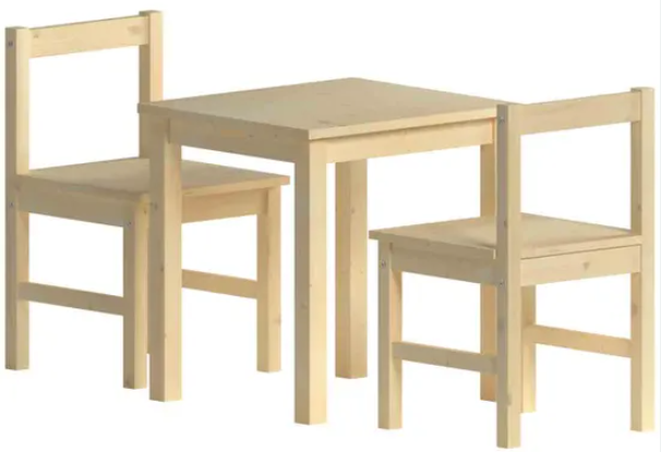 Rubber Wood Kids Table Chair