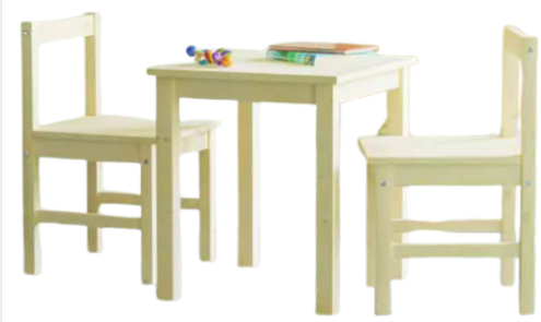 Rubber Wood Kids Table Chair