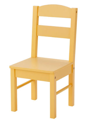 White Table With Colourful Chairs For Kids in normal wood