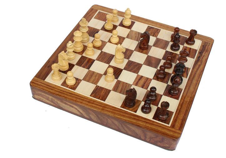 WOODEN MAGNETIC CHESS WITH DRAWER