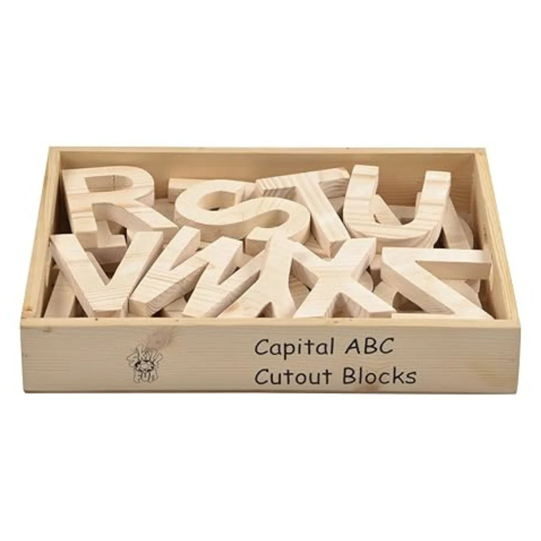 Wooden Capital ABC Letters Blocks | Montessori Alphabet Learning Toy for Kids
