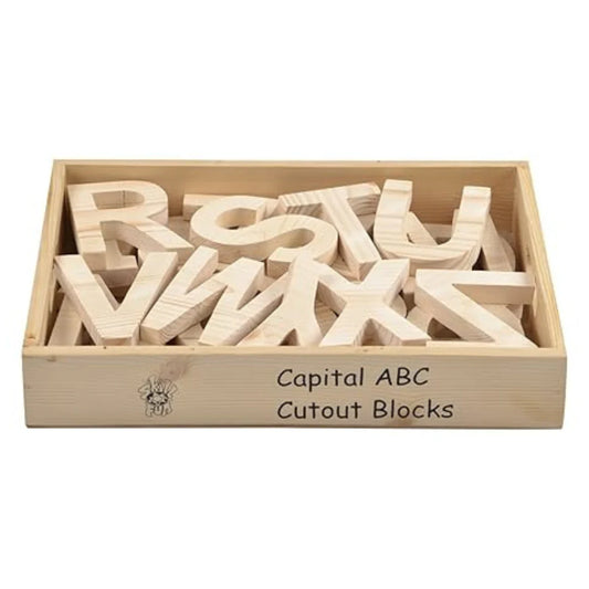 Wooden Capital ABC Letters Blocks | Montessori Alphabet Learning Toy for Kids
