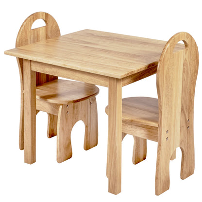 Rubberwood 2 Seater Kids Table & Chair Set
