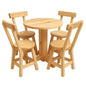 Maplewood 5-Piece Wooden Dining Set – Round Bistro Table with 4 Chairs for Small Spaces