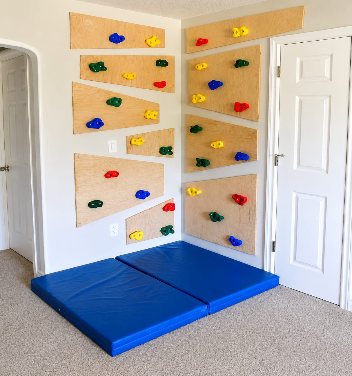 Modular Indoor Corner Climbing Wall for Kids