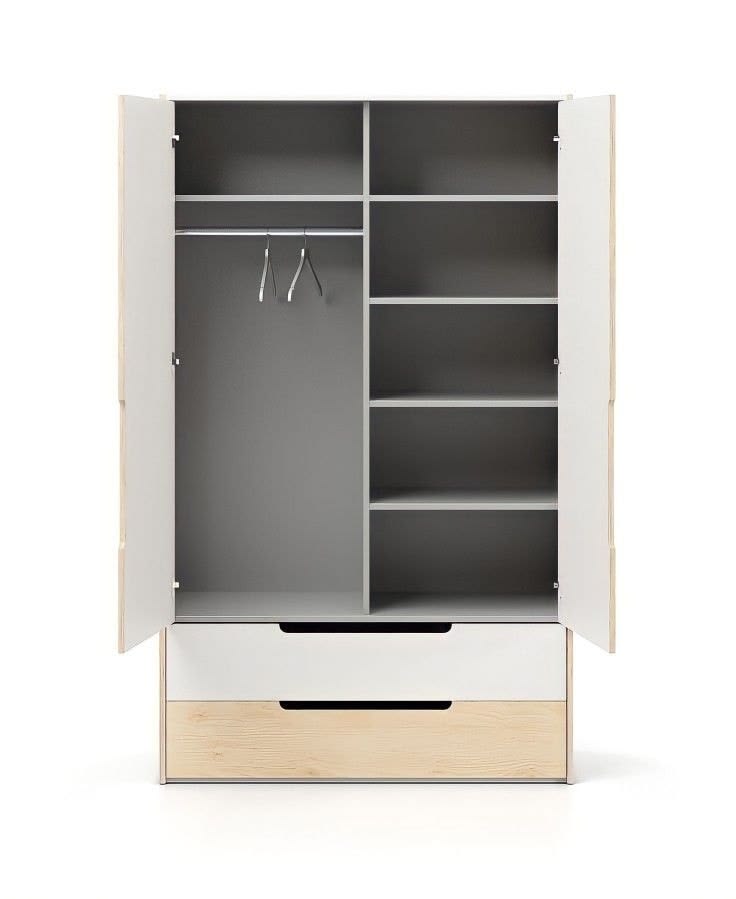 Compact Wooden Kids Almirah & Open Clothes Storage Cabinet