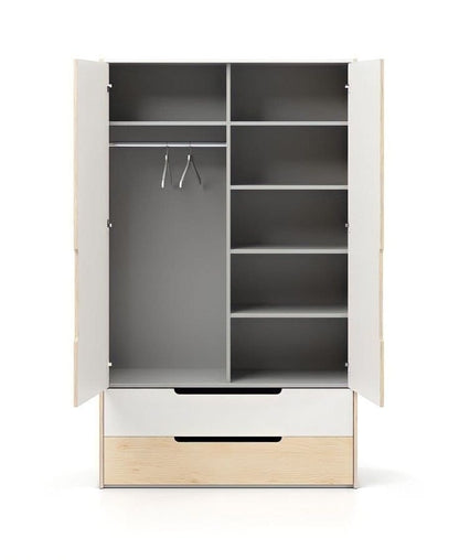 Compact Wooden Kids Almirah & Open Clothes Storage Cabinet