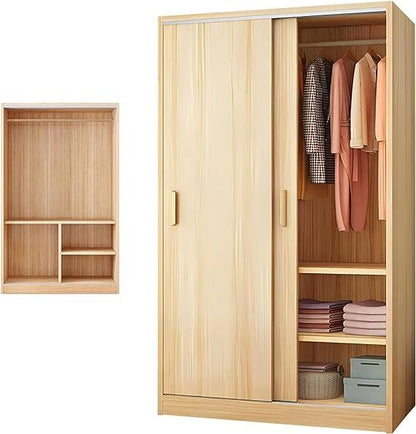 3-in-1 Wooden Kids Almirah, Hanging Clothes Closet & Toy Organizer
