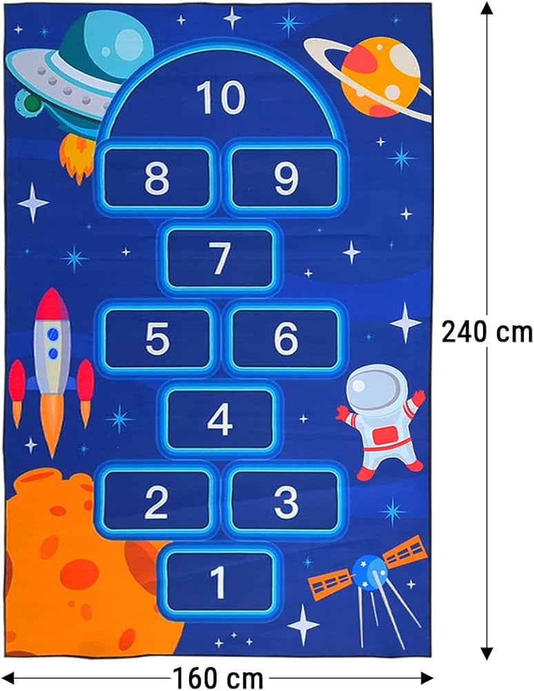 Themed Hopscotch Area Rug for Kids' Playrooms