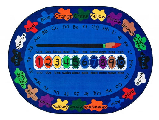Oval Educational ABC & 123 Learning Area Rug for Kids