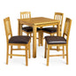 Premium 4 Seater Solid Wooden Dining Table Set with Cushioned Chairs