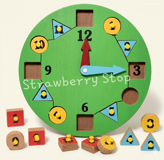 Green Clock Construction Puzzle | Kids Time Learning & Educational Wooden Toy