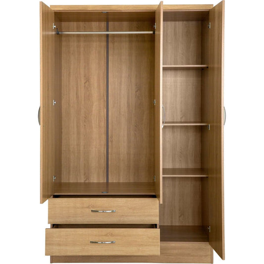 All-in-One Wooden Kids Almirah & Open Cubby Storage Closet