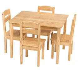 Rectangle Rubberwood 4 Seater Dining Table Set