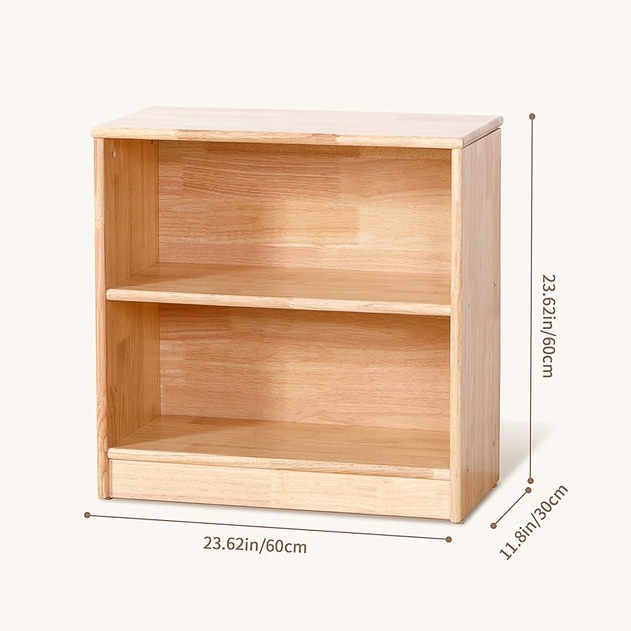 Tier Natural Wood Montessori Storage Rack & Bookshelf