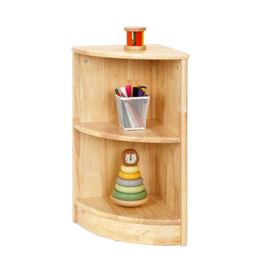 3-Tier Montessori Wooden Corner Storage Shelf & Organizer